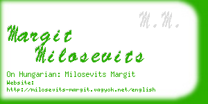 margit milosevits business card